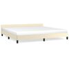 vidaXL Estructura de cama con cabecero sin colch&oacute;n crema 200x200 cm