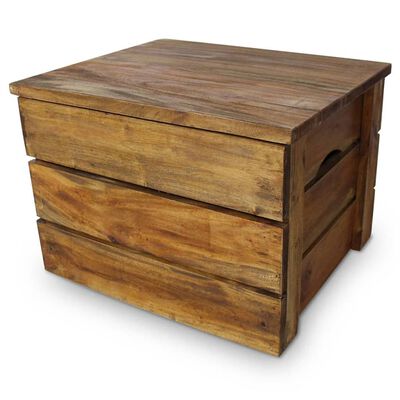 Set de baúl de almacenamiento 2 unidades madera maciza