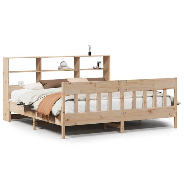 vidaXL Estructura de cama sin colch&oacute;n madera maciza de pino 180x200 cm