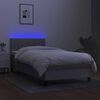vidaXL Cama box spring colch&oacute;n y luces LED tela gris claro 100x200 cm