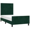 vidaXL Estructura de cama sin colch&oacute;n terciopelo verde oscuro 90x200cm