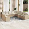 vidaXL Set de sof&aacute;s de jard&iacute;n 11pzas con cojines rat&aacute;n sint&eacute;tico beige