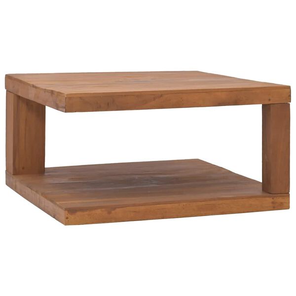 vidaXL Mesa de centro madera maciza de teca 65x65x33 cm