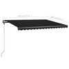 vidaXL Toldo retr&aacute;ctil manual con LED gris antracita 400x300 cm