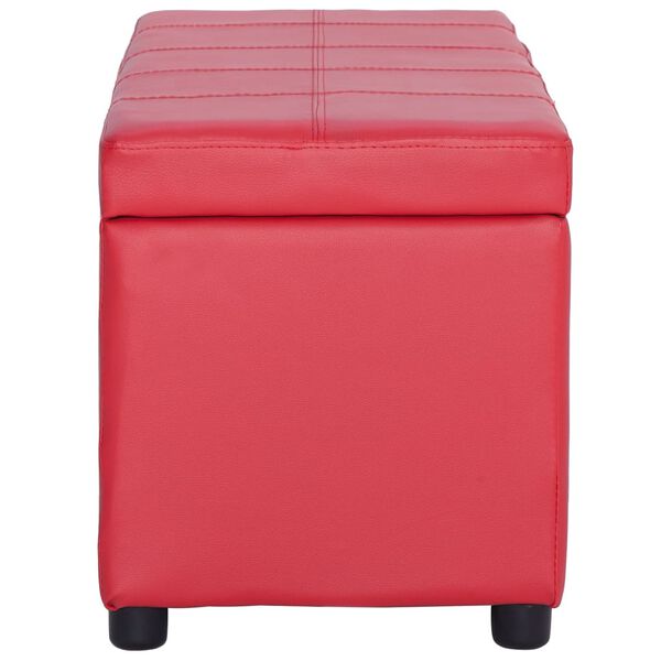 vidaXL Banco con espacio de almacenaje 116 cm cuero sint&eacute;tico rojo