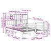 vidaXL Cama con estanter&iacute;a sin colch&oacute;n madera maciza marr&oacute;n 140x190 cm