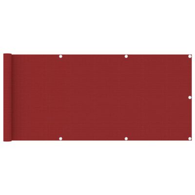 vidaXL Toldo para balcón HDPE rojo 75x400 cm