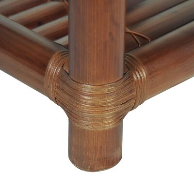 vidaXL Mesita de noche de bambú marrón oscuro 40x40x40 cm
