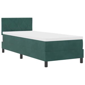 vidaXL Cama con Somier y Colchón Verde oscuro 80 x 200 cm tela