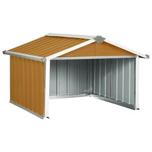 vidaXL Cobertizo para cortac&eacute;sped acero galvanizado marr&oacute;n 92x97x63 cm