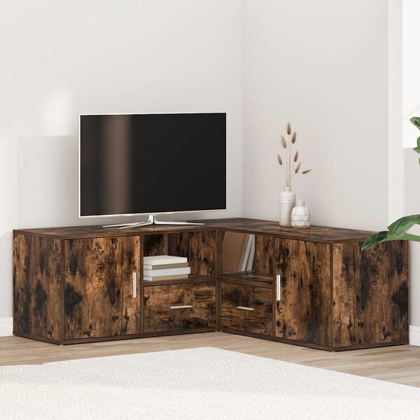 vidaXL Mueble de esquina madera ingenier&iacute;a roble ahumado 200x40x45 cm