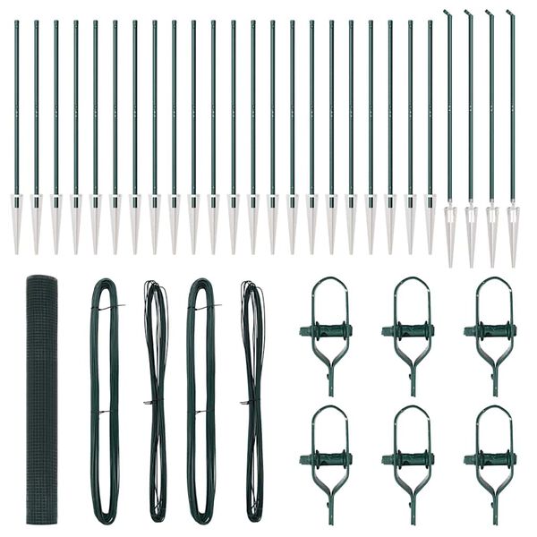 vidaXL Poste de Valla Verde 50 x 1,4 m (malla de 16 x 16 mm)