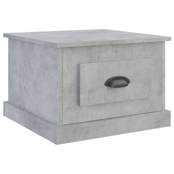 vidaXL Mesa de centro madera contrachapada gris hormigón 50x50x35 cm