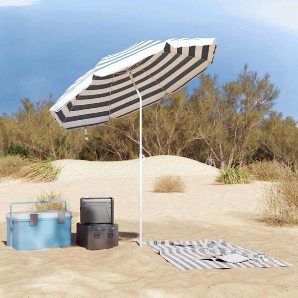 vidaXL Parasol de playa Azul y 206 x 206 x 212 cm Poli&eacute;ster y metal