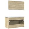 vidaXL Set de muebles de baño 3 pzas madera contrachapada roble Sonoma