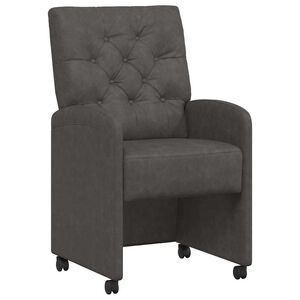 vidaXL Sillas de Comedor con Ruedas 2 uds. Cuero sint&eacute;tico Negro
