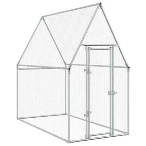 vidaXL Jaula para gallinas acero galvanizado plateado 200x100x190 cm