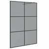 vidaXL Pared de Ducha Walk-in Negro 140 x 195 cm vidrio templado