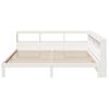vidaXL Cama con estanter&iacute;a sin colch&oacute;n madera maciza blanca 200x200 cm