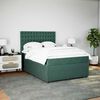 vidaXL Cama box spring con colch&oacute;n terciopelo verde oscuro 140x200 cm