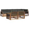 vidaXL Conjunto de sof&aacute;s de exterior 7 pcs Natural y Antracita