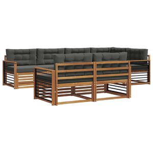vidaXL Conjunto de sof&aacute;s de exterior 7 pcs Natural y Antracita