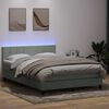vidaXL Cama box spring con colch&oacute;n y LED terciopelo gris claro 160x210 cm
