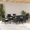 vidaXL Conjunto de Comedor de Jard&iacute;n 7 pcs Negro rat&aacute;n sint&eacute;tico