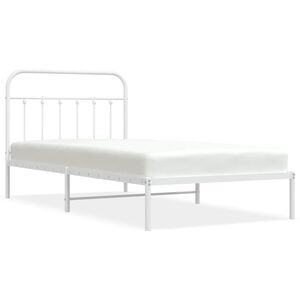 vidaXL Estructura cama sin colchón con cabecero metal blanco 107x203cm