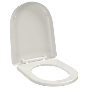 vidaXL Tapa y asiento de v&aacute;ter con cierre suave cuadrado blanco