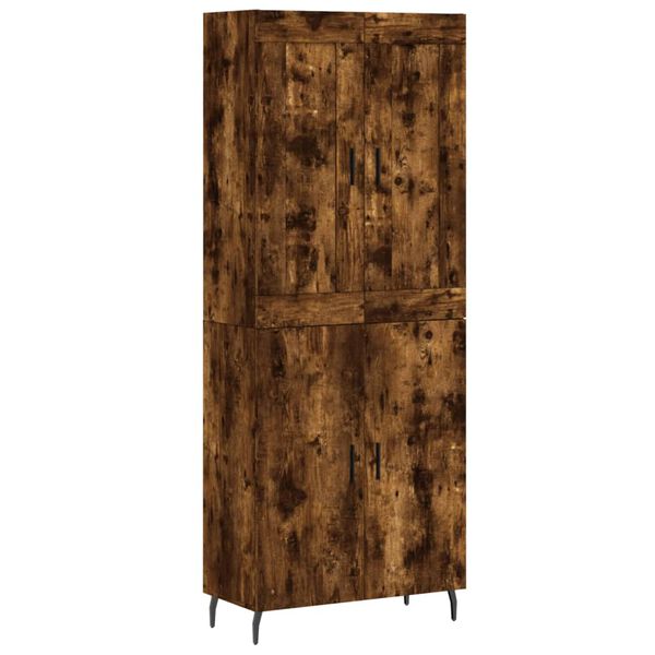 vidaXL Aparador alto madera contrachapada roble ahumado 69,5x34x180 cm