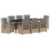 vidaXL Conjunto de Comedor de Jard&iacute;n 9 pcs Beige y Gris Claro