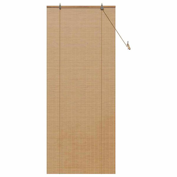 vidaXL Estor enrollable con cortinas Manual Marrón 80 x 220 cm Bambú