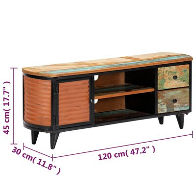 vidaXL Mueble para TV madera maciza reciclada 120x30x45 cm
