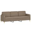 vidaXL Sof&aacute; de 3 plazas con almohadas y cojines tela gris taupe 210 cm