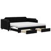 vidaXL Sof&aacute; cama nido con cajones tela negro 80x200 cm