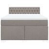 vidaXL Cama box spring con colchón tela gris taupe 140x190 cm