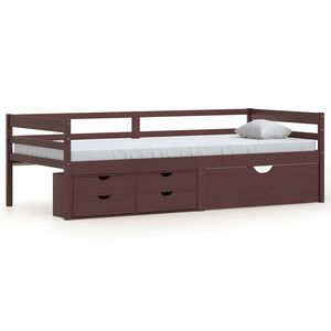 vidaXL Estructura cama almacenaje sin colchón marrón oscuro 90x200 cm