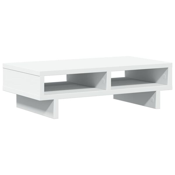 vidaXL Soporte de monitor cajones madera ingenier&iacute;a blanco 50x27x15 cm