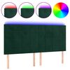 vidaXL Cabecero con luces LED terciopelo verde oscuro 180x5x118/128 cm