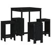 vidaXL Set de mesa y taburetes altos jard&iacute;n 5 piezas madera pino negro