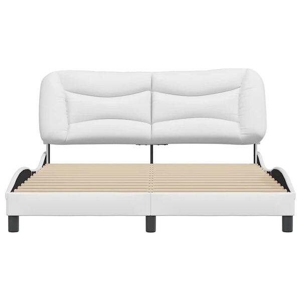 vidaXL Estructura de cama sin colch&oacute;n Hvar cuero sint&eacute;tico blanco 160x200cm