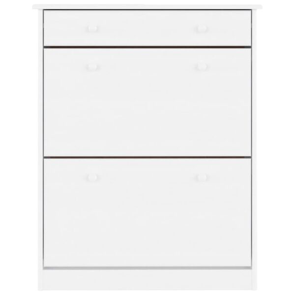 vidaXL Mueble zapatero ALTA madera maciza de pino blanco 77x35x96 cm