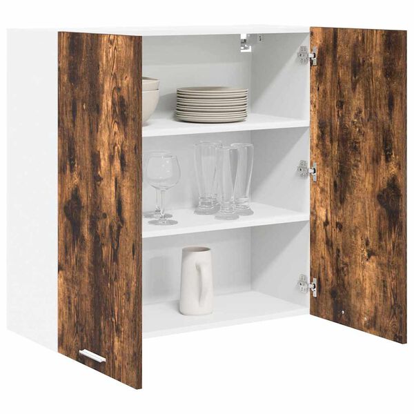 vidaXL Mueble colgante con puerta Riga Roble ahumado 80 x 31 x 80 cm