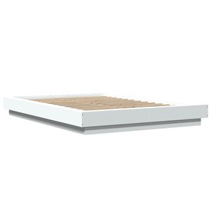 vidaXL Estructura de cama con LED madera ingenier&iacute;a blanco 140x190 cm