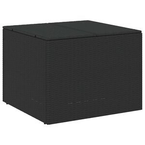 vidaXL Caja de almacenaje de jard&iacute;n rat&aacute;n sint&eacute;tico negro 291L