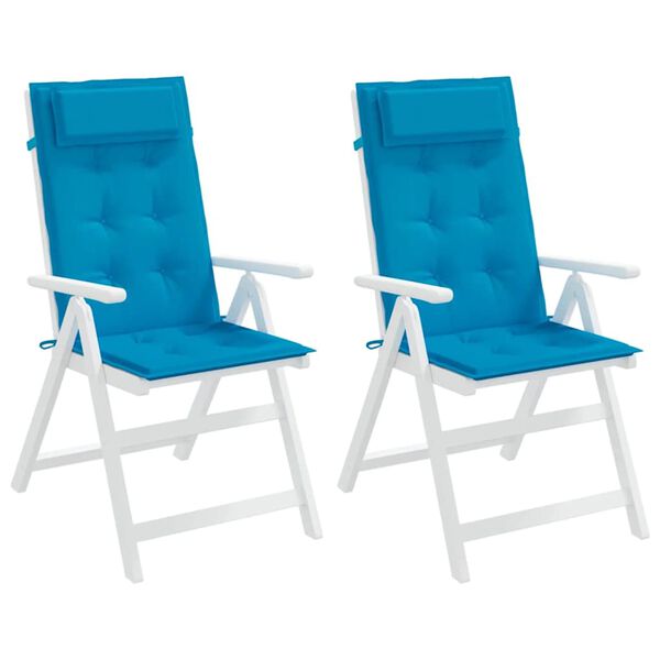 vidaXL Cojines de silla con respaldo alto 2 uds tela Oxford azul claro