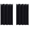 vidaXL Cortinas Opacas con Anillas 2 pcs Negro 175 x 140 cm Poliéster