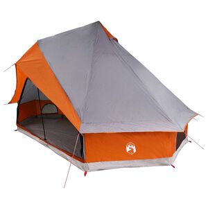 vidaXL Tienda Tipi Familiar Tipi Gris y naranja 400 x 346 x 250 cm