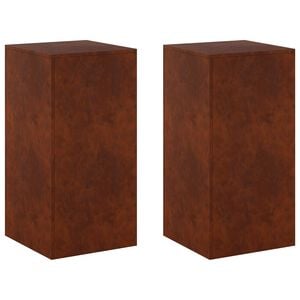 vidaXL Soporte de plantas 2 pcs Oxidado 40 x 40 x 80 cm Acero oxidado